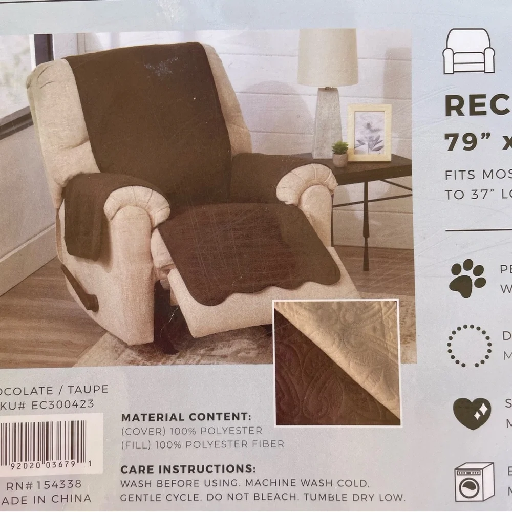 Medallion Reversible Recliner Furniture Cover Size 79